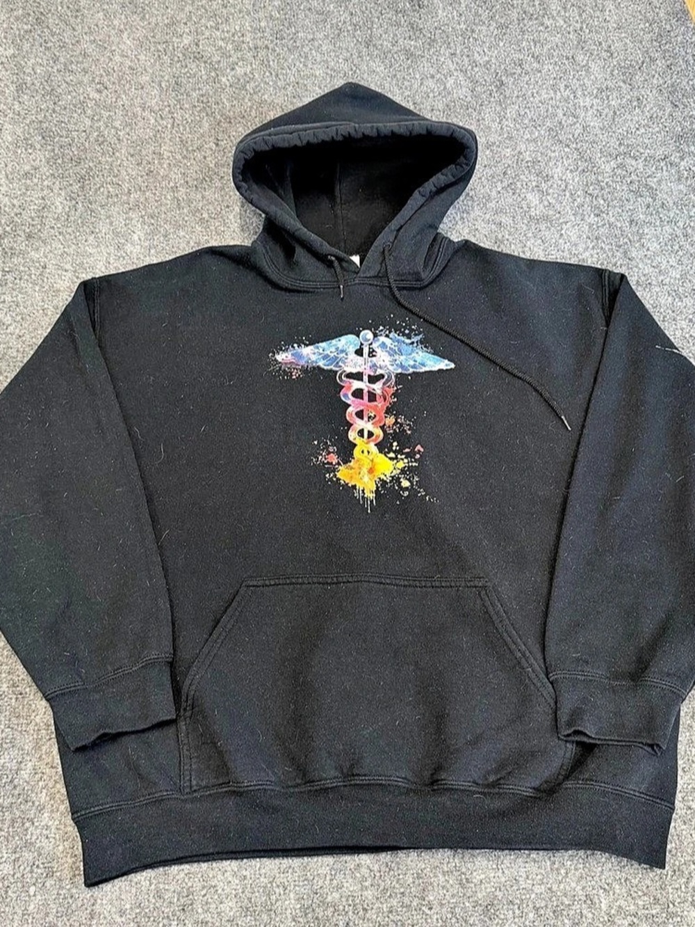 Gildan Heavy Blend Hooded Sweatshirt Graphic Hoodie Black XL